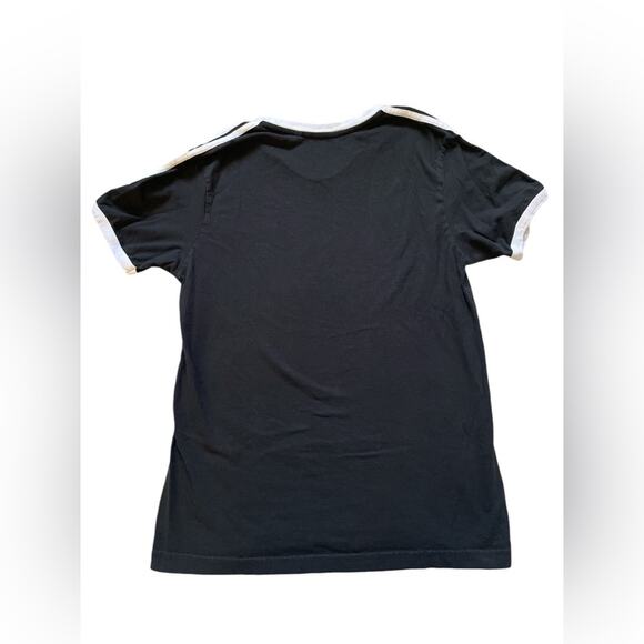 Mens/Teen Guess Classic White Strip Black T-shirt Casual Size Medium Layering - Picture 2 of 5